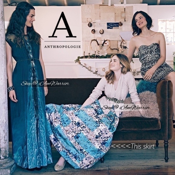 Anthropologie watercolor print tulle underlay maxi ball skirt *shop@iamwarrior - Picture 1 of 15